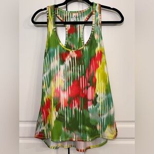 Athleta Wailea Chi Multi Colored Racerback Lightweight Tank, Size XL